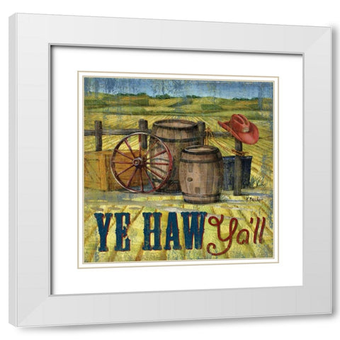 Howdy Partner II White Modern Wood Framed Art Print with Double Matting by Brent, Paul