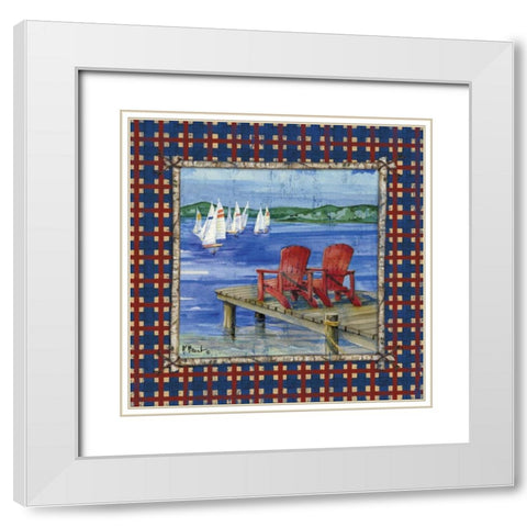 Cypress Lake II White Modern Wood Framed Art Print with Double Matting by Brent, Paul