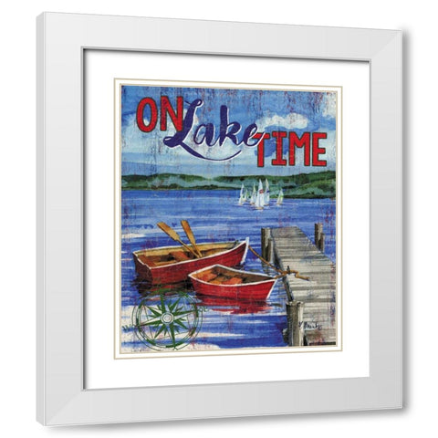 Lake Time Vertical I White Modern Wood Framed Art Print with Double Matting by Brent, Paul