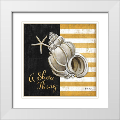 Contempo Coast III White Modern Wood Framed Art Print with Double Matting by Brent, Paul