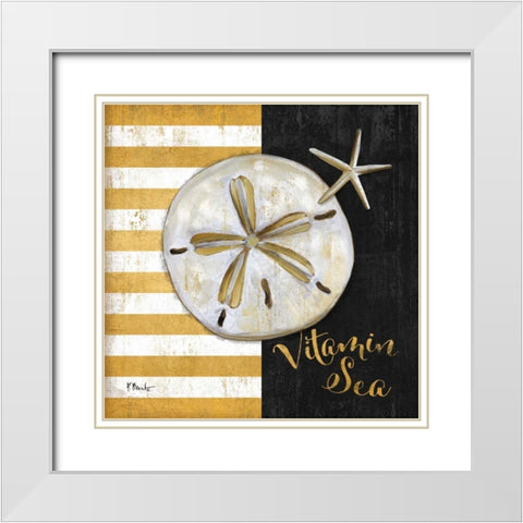 Contempo Coast IV White Modern Wood Framed Art Print with Double Matting by Brent, Paul