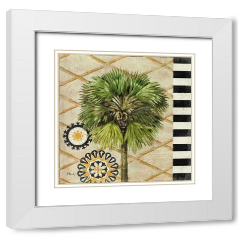 Knox Palm Tree II White Modern Wood Framed Art Print with Double Matting by Brent, Paul