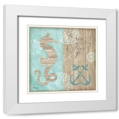 Beach Boardwalk I White Modern Wood Framed Art Print with Double Matting by Brent, Paul