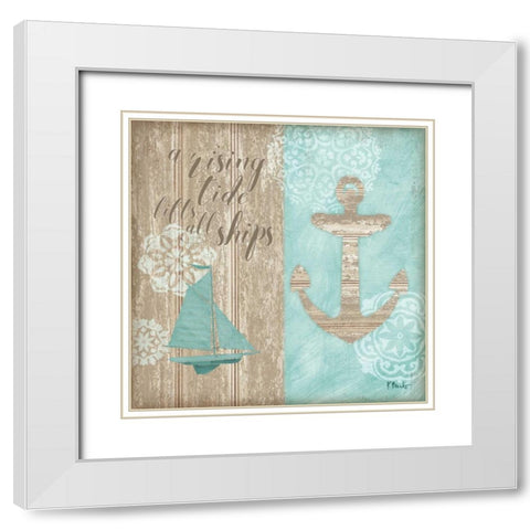 Beach Boardwalk IV White Modern Wood Framed Art Print with Double Matting by Brent, Paul