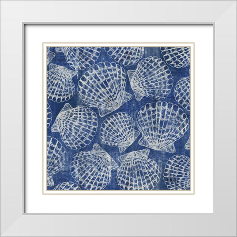 Maritime Shell Repeat III White Modern Wood Framed Art Print with Double Matting by Brent, Paul