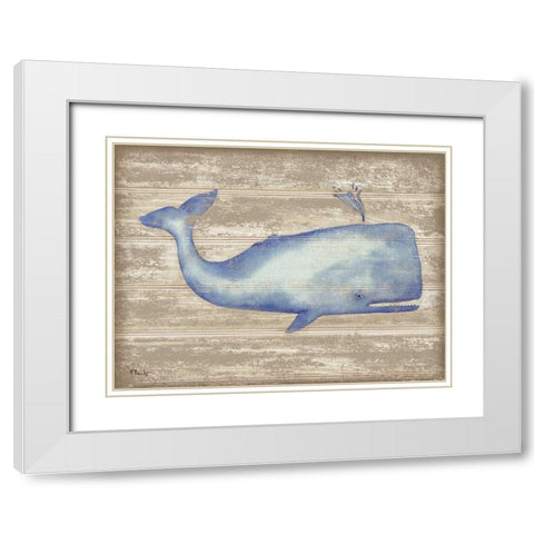 Providence Whale White Modern Wood Framed Art Print with Double Matting by Brent, Paul