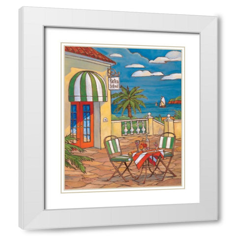 Bistro St. Emil White Modern Wood Framed Art Print with Double Matting by Brent, Paul