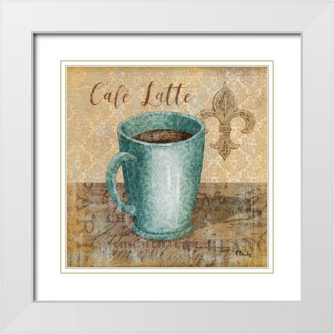 Bonjour Cafe II White Modern Wood Framed Art Print with Double Matting by Brent, Paul