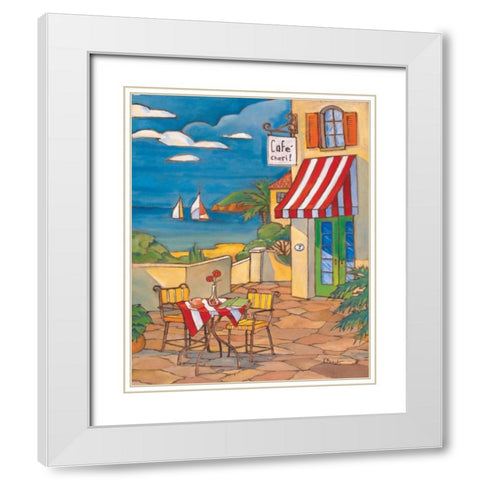 Cafe Cheri White Modern Wood Framed Art Print with Double Matting by Brent, Paul