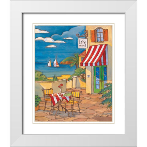 Cafe Cheri White Modern Wood Framed Art Print with Double Matting by Brent, Paul