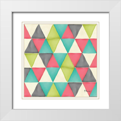 Maxwell Repeat I White Modern Wood Framed Art Print with Double Matting by Brent, Paul