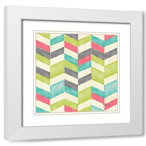 Maxwell Repeat II White Modern Wood Framed Art Print with Double Matting by Brent, Paul