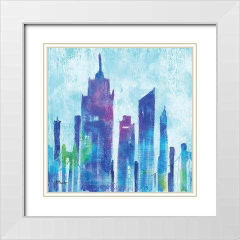 Manhattan I White Modern Wood Framed Art Print with Double Matting by Brent, Paul