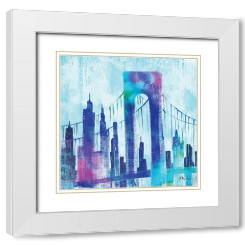 Manhattan II White Modern Wood Framed Art Print with Double Matting by Brent, Paul