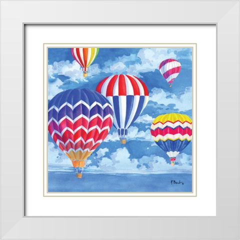 Balloons I White Modern Wood Framed Art Print with Double Matting by Brent, Paul