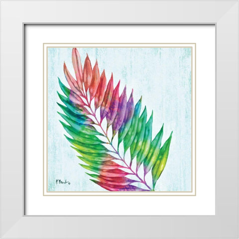 Prism Palm I White Modern Wood Framed Art Print with Double Matting by Brent, Paul