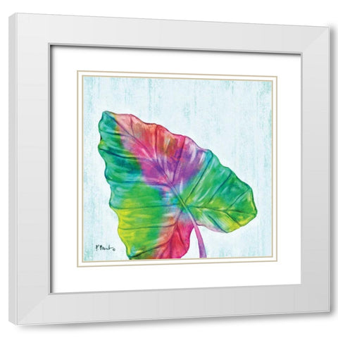 Prism Palm III White Modern Wood Framed Art Print with Double Matting by Brent, Paul