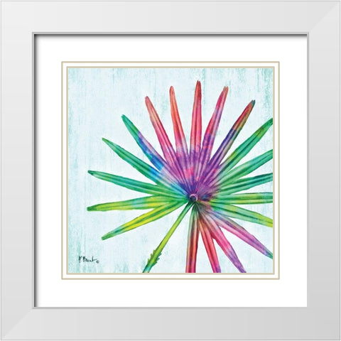 Prism Palm IV White Modern Wood Framed Art Print with Double Matting by Brent, Paul