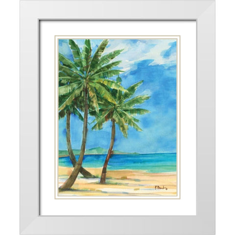 Palmas Belize I White Modern Wood Framed Art Print with Double Matting by Brent, Paul