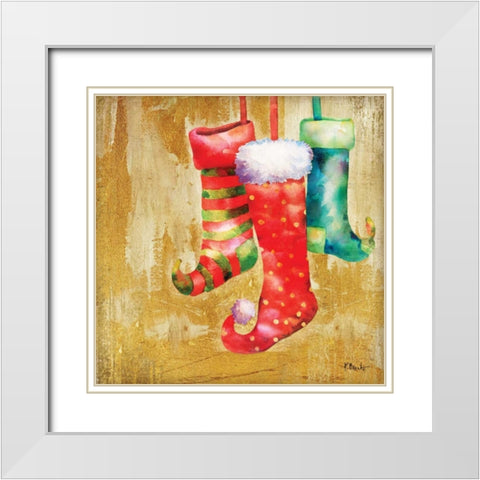 Gilded Holiday II White Modern Wood Framed Art Print with Double Matting by Brent, Paul