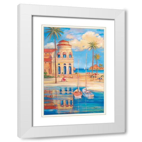 Beach Club I White Modern Wood Framed Art Print with Double Matting by Brent, Paul