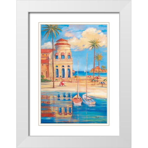 Beach Club I White Modern Wood Framed Art Print with Double Matting by Brent, Paul