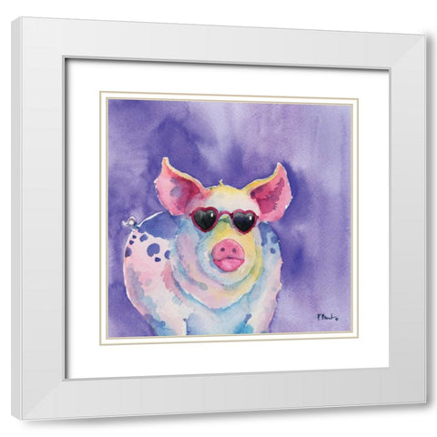 Sunny Farm III White Modern Wood Framed Art Print with Double Matting by Brent, Paul