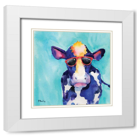 Sunny Farm IV White Modern Wood Framed Art Print with Double Matting by Brent, Paul