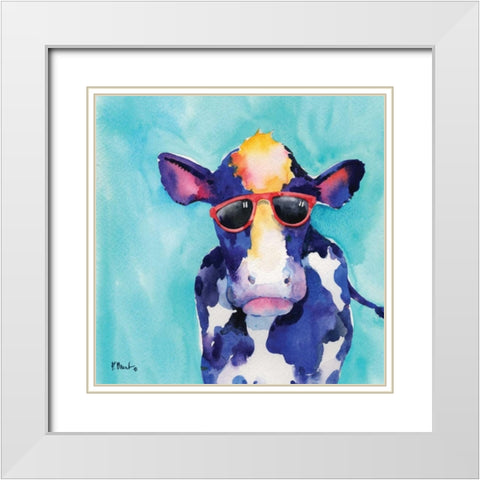 Sunny Farm IV White Modern Wood Framed Art Print with Double Matting by Brent, Paul