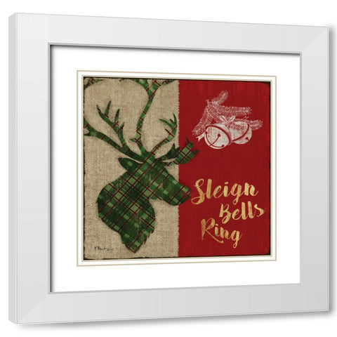 Tartan Holiday Lodge III White Modern Wood Framed Art Print with Double Matting by Brent, Paul