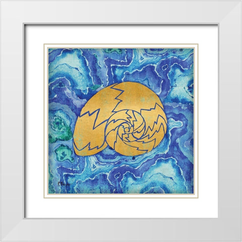 Agate Shell IV White Modern Wood Framed Art Print with Double Matting by Brent, Paul