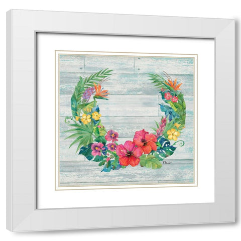 Island Floral I White Modern Wood Framed Art Print with Double Matting by Brent, Paul