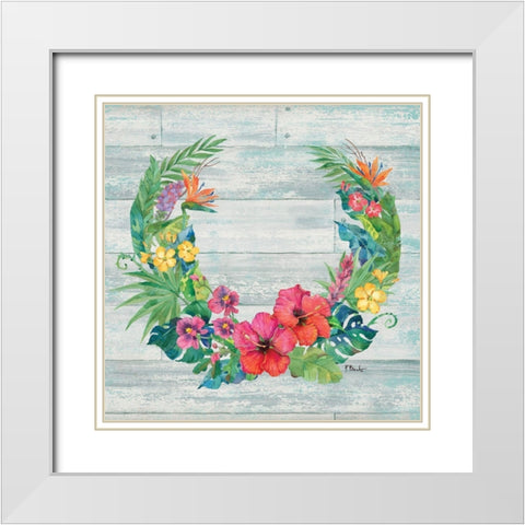 Island Floral I White Modern Wood Framed Art Print with Double Matting by Brent, Paul