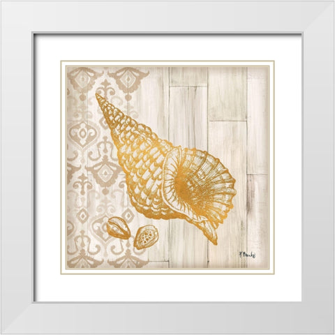 Saint Tropez Shells I White Modern Wood Framed Art Print with Double Matting by Brent, Paul