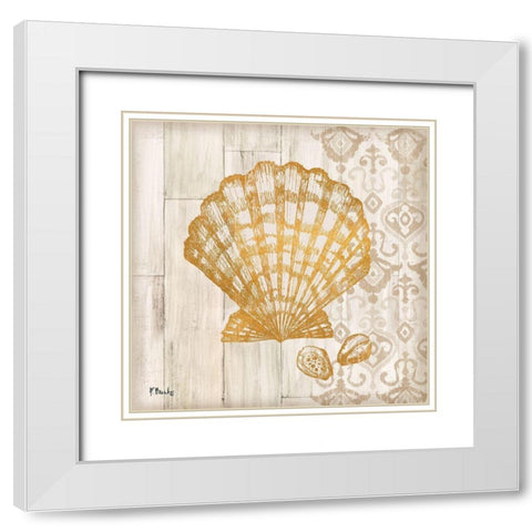 Saint Tropez Shells IV White Modern Wood Framed Art Print with Double Matting by Brent, Paul
