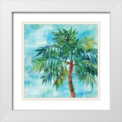 Arianna Palm II White Modern Wood Framed Art Print with Double Matting by Brent, Paul