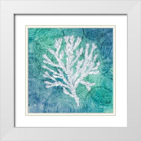 Echoes Coral IV White Modern Wood Framed Art Print with Double Matting by Brent, Paul