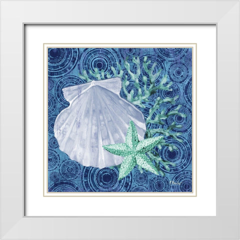 Silverplate Shells I White Modern Wood Framed Art Print with Double Matting by Brent, Paul