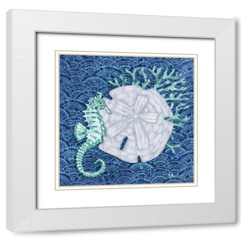 Silverplate Shells II White Modern Wood Framed Art Print with Double Matting by Brent, Paul