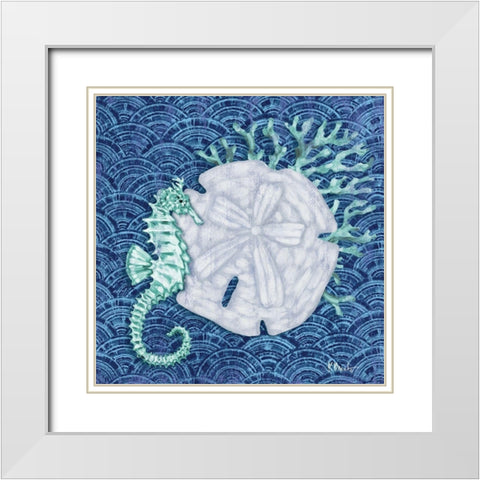 Silverplate Shells II White Modern Wood Framed Art Print with Double Matting by Brent, Paul