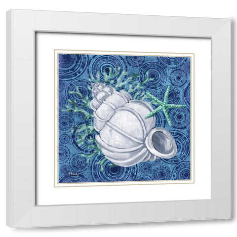 Silverplate Shells III White Modern Wood Framed Art Print with Double Matting by Brent, Paul