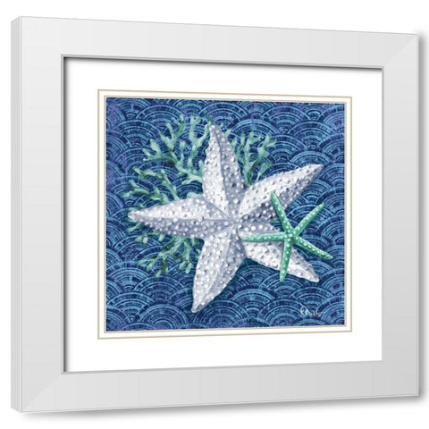 Silverplate Shells IV White Modern Wood Framed Art Print with Double Matting by Brent, Paul