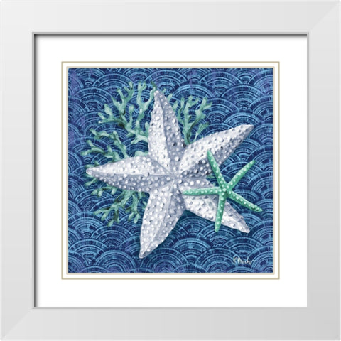 Silverplate Shells IV White Modern Wood Framed Art Print with Double Matting by Brent, Paul