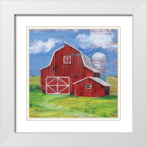 Homeland Barn II White Modern Wood Framed Art Print with Double Matting by Brent, Paul