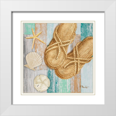 Braided Sandals II White Modern Wood Framed Art Print with Double Matting by Brent, Paul