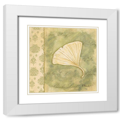 Leaf Oasis III White Modern Wood Framed Art Print with Double Matting by Brent, Paul
