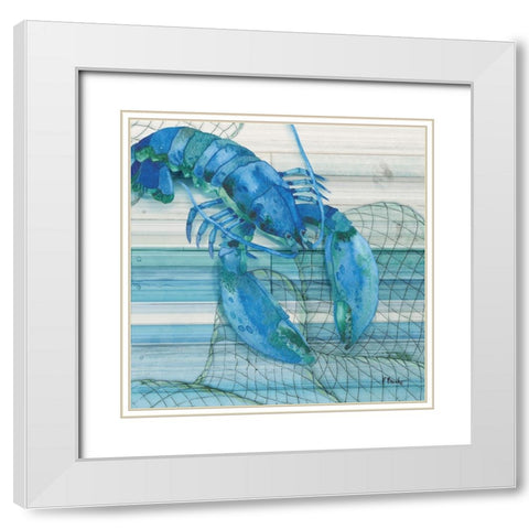 Hilton Lobster White Modern Wood Framed Art Print with Double Matting by Brent, Paul
