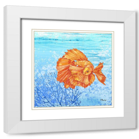 Thai Betta Fish I White Modern Wood Framed Art Print with Double Matting by Brent, Paul