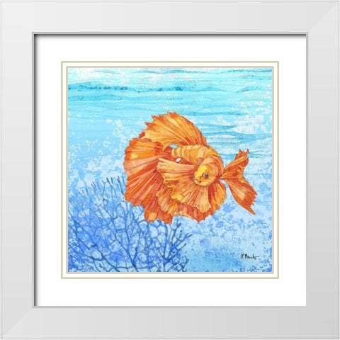 Thai Betta Fish I White Modern Wood Framed Art Print with Double Matting by Brent, Paul