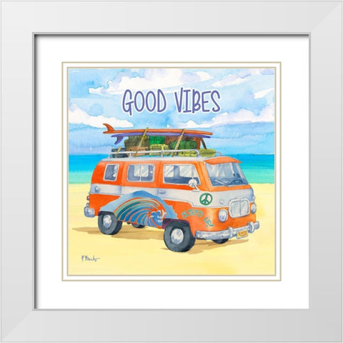 Surf Voyage I White Modern Wood Framed Art Print with Double Matting by Brent, Paul